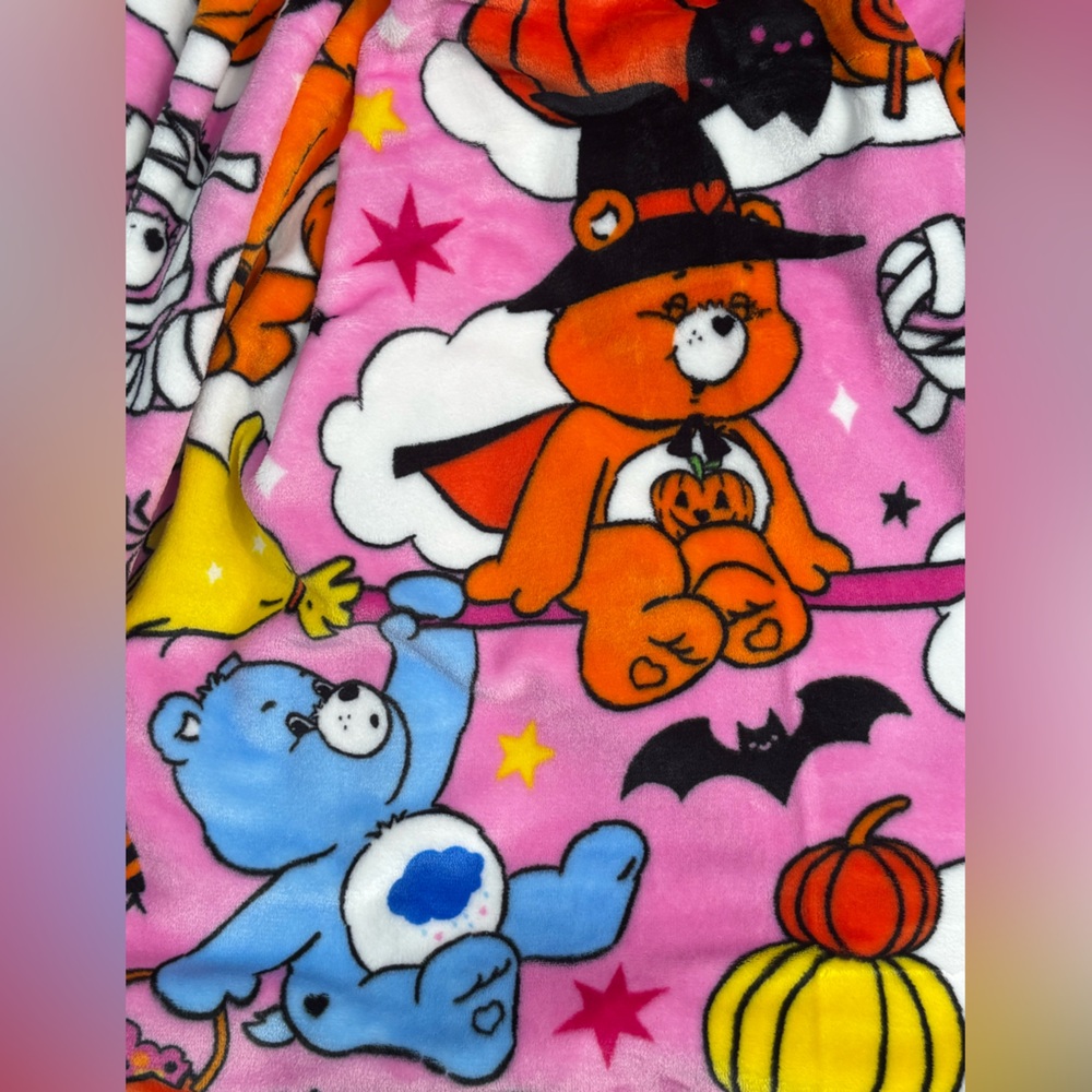 Care Bears Halloween Blanket, Twin, larger, Pumpkin Bear, Cheer Bear,